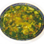 Чеченская кухня (суп из фасоли с сушеным мясом)