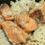 Плов с рулетиками из форели