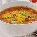 Адыгейский суп-бульон из жарумы с картофелем